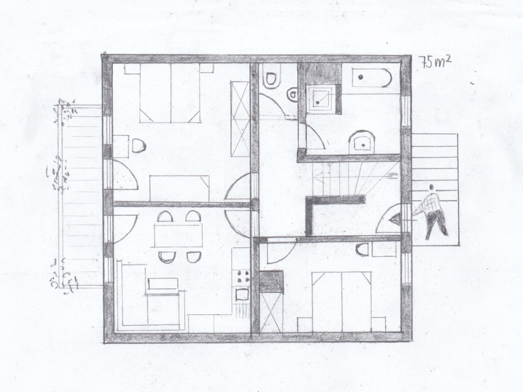 Grundriss Ferienwohnung 8 - Peinte 2